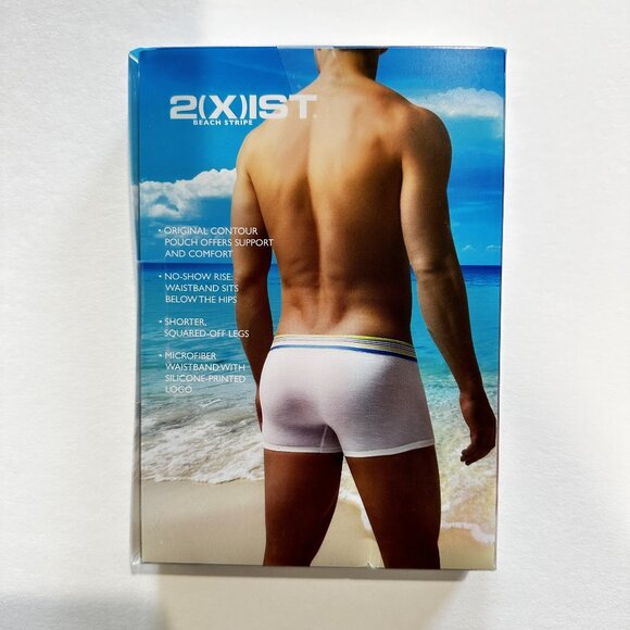 3 PACK 2(X)IST Men Beach Stripe No-Show Trunk Underwear - SMALL - Picture 5 of 7